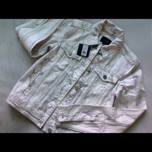 Joe’s Jean jacket , python print, button front
